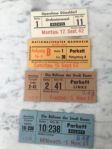 LOT OF FOUR THEATRE OPERA MUSIC TICKETS YEARS 1961/62 OLD TICKETS - Picture 1 of 2