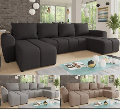 Ecksofa mit Schlaffunktion CLEO U-Form Couchgarnitur Wohnlandschaft Big sofa - Bild 1 von 4