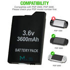 3600mAh Rechargeable Replacement Battery for Sony PSP Slim 2000 2001 3000 3001