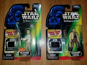 Star Wars POTF Lot of 2 Freeze Frame Action Figures Luke Skywalker 2 Varients - Picture 1 of 4
