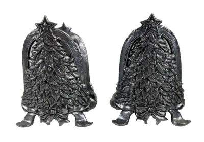 Juego de 2 candelabros tarro árbol de Navidad Carson Pewter Vintage 1997 usado en excelente estado Foto 1 de 4