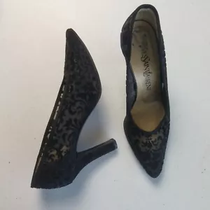 Yves Saint Laurent Black pointed lace pumps size 6M for women leather Italy - Bild 1 von 7