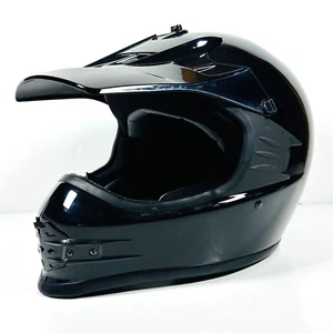 Arctic Cat 555 Motocross Helmet Black Adult Medium w/ Bag - Picture 1 of 11
