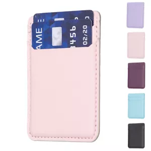 Portacartera de cuero para tarjetas de crédito adhesivo universal bolsillo adhesivo para teléfono celular - Imagen 1 de 25