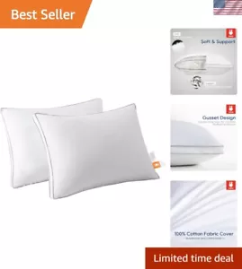 Almohadas de plumón de ganso de felpa tamaño king - 500 Fill Power, funda 100 % algodón (paquete de 2) - Imagen 1 de 9