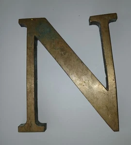 Bronze 6" Letter N Architectual Industrial Sign Signage Piece with Patina - Bild 1 von 4