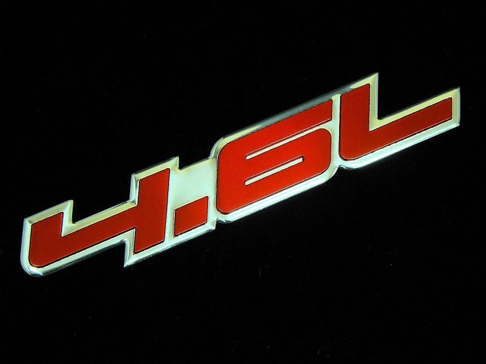 CANTIDAD 2 MALETERO GUARDABARROS CAPÓ INTERIOR EXTERIOR 4.6L MOTOR EMBLEMAS INSIGNIA ROJO PAR Foto 1 de 1