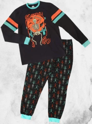 NUEVO Creepy Co. Beistle ESQUELETO CEMENTERIO Macabro Pijama Conjunto XS Talla Solo Foto 1 de 4