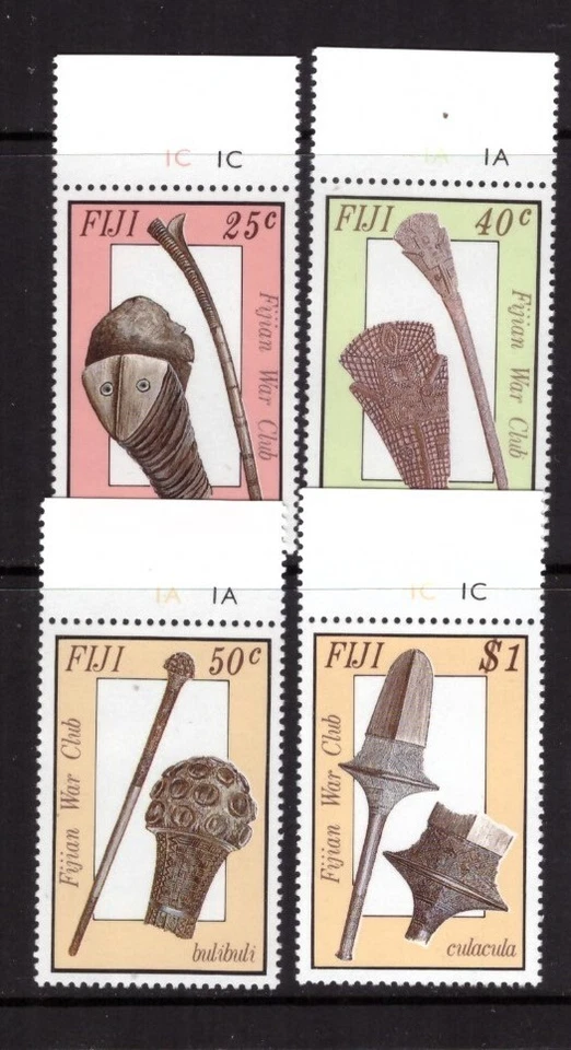 Conjunto de palos de guerra antiguos militares de Fiji 1986 MNH sellos como nuevos Foto 1 de 1