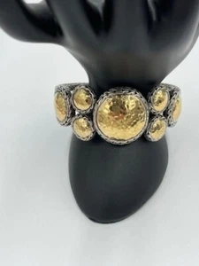 John Hardy Palu *SEHR SELTEN* 22K Gold Sterling Silber großes Armreif Armband - Bild 1 von 8