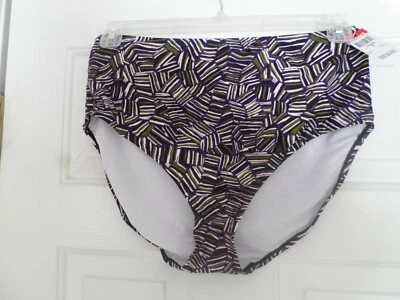 Parte inferior de bikini Jaclyn Smith talla 14 cintura alta multicolor nueva con etiquetas Foto 1 de 4