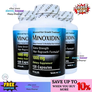 Minoxidin 1000mg x 120's Caps Advanced Hair Growth Treatment Extra Strength New - Picture 1 of 9
