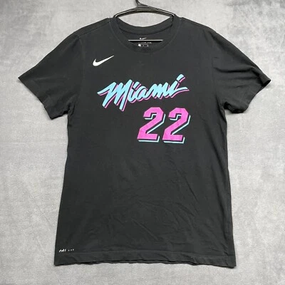 Nike #22 Jimmy Butler Miami Heat Camisa Mujer Pequeña Negra Dri-Fit Algodón Pullover Foto 1 de 4