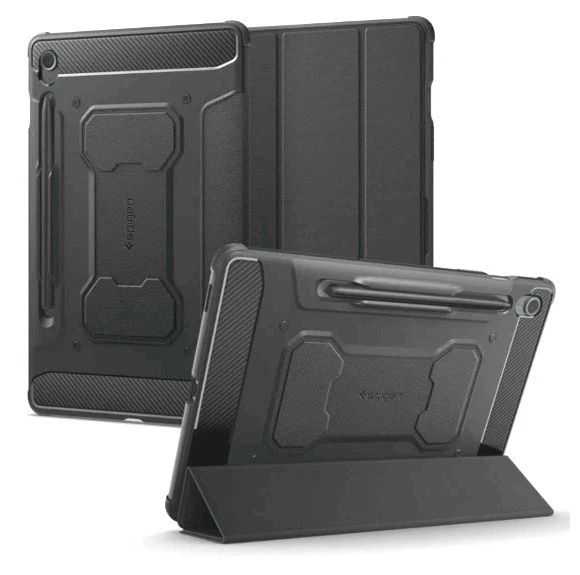 Spigen Compatible for Galaxy Tab S9 FE Case Rugged Armor Pro - Black - Image 1 of 4