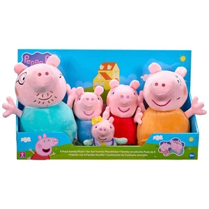 Paquete de 5 juguetes de peluche suave familiar Peppa Pig con Baby Evie - Imagen 1 de 3