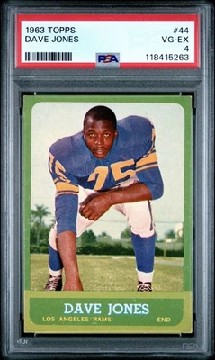 1963 Topps Dave Deacon Jones #44 Deacon Jones Rookie Card RC Newly Graded PSA 4 - Image 1 of 2