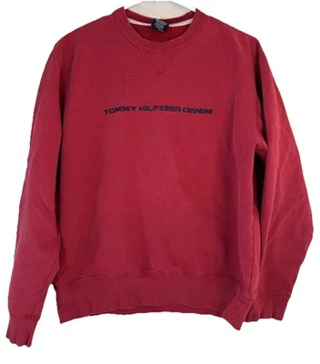 Moletom Tommy Hilfiger Denim Vintage Masculino Pequeno Tommy Jeans Vermelho Manga Longa - Imagem 1 de 3