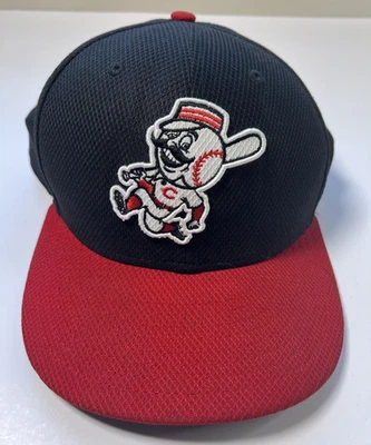 New Era 59FIFTY Cincinnati Reds Mr Red Legs Red Black Fitted 7 1/2 Hat Cap MLB - Image 1 of 4