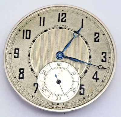 Waltham 12s Grade 210 Pocket Watch Movement c.1917 – Silver Deco Dial - SB12S30 - Image 1 of 2