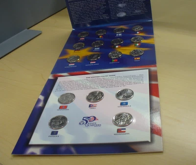 2002 50 State Quarters And Euro Coin Collection 17 Coins from U.S. Mint w/COA - Image 1 of 3