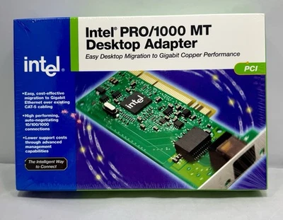 Intel PRO/1000 MT Desktop Adapter PWLA8390MT PCI Gigabit Ethernet NEW SEALED - Image 1 of 4