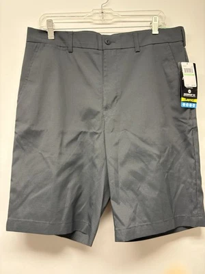 全新带标签 PGA 巡回赛高尔夫短裤拉链口袋弹力黑色-灰色格子男式尺寸 34 — 第 1/4 张图片