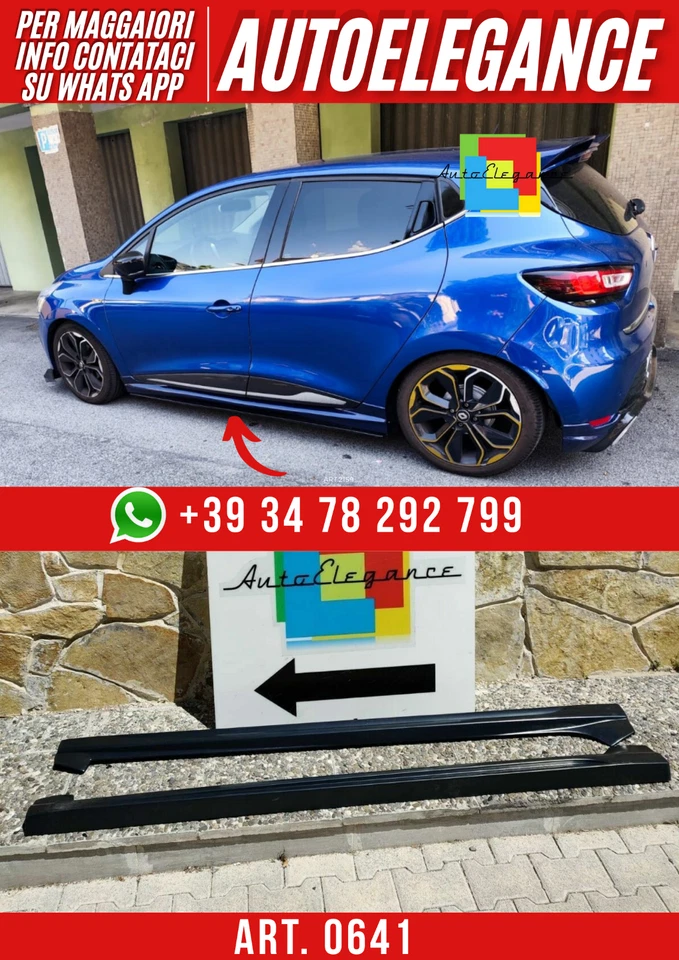 💕ART. 0641 MINIGONNE RENAULT CLIO 4 2012-2019 LOOK RS GREZZE (187CM)💕 - Immagine 1 di 3