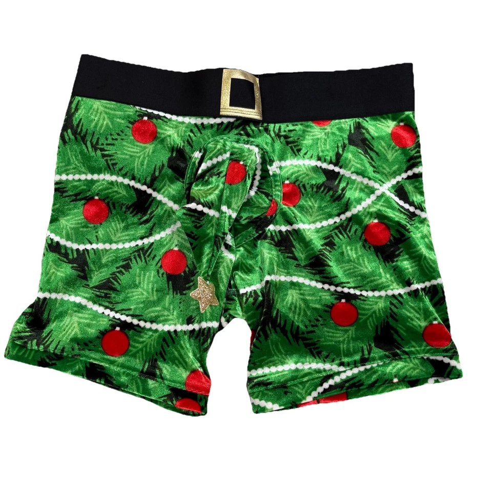 AMERICAN EAGLE Disfraz Bolsa Boxer Calzoncillo Hombre XS Árboles de Navidad Terciopelo Foto 1 de 4