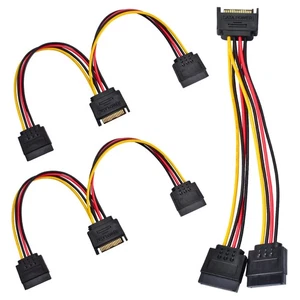 AccEncyc 3er Pack SATA Power Splitter - 15 Pin Verlängerungskabel, 9,8 Zoll, unterstützt - Bild 1 von 5