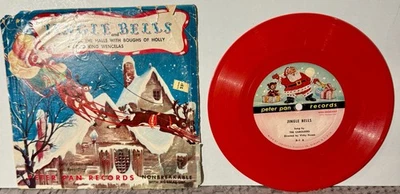 JINGLE BELLS - DECK THE HALLS - PETER PAN RECORDS  # X1  -RED - 1950 - VG+ - Image 1 of 4