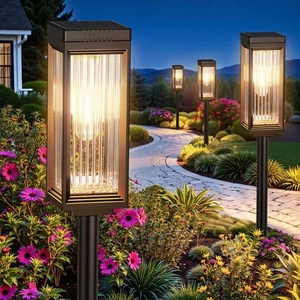 Solar Pathway Lights Outdoor, 8 Pack Upgraded Solar Lights Outdoor Waterproof... - Picture 1 of 8