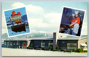 Postcard New York Oneonta Brooks House of BBQ Multiview Vintage View N11 - Picture 1 of 2