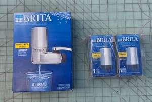 Brita Brand Basic Faucet Mount 3 Filters 1 System Chrome New In Box - Picture 1 of 10