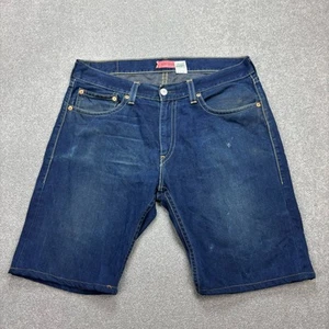 Levis Denim Shorts Adult W38 Blue Jorts Y2K Loose Dad Red Tab USA Wash Mens - Picture 1 of 9