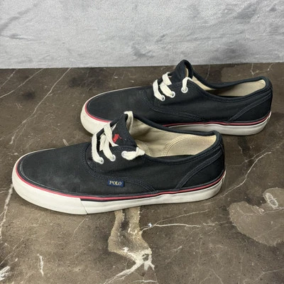 Polo Ralph Lauren Morray Hombres Tenis 8.5D Negro Lona Con Cordones Zapatos Activos Foto 1 de 4