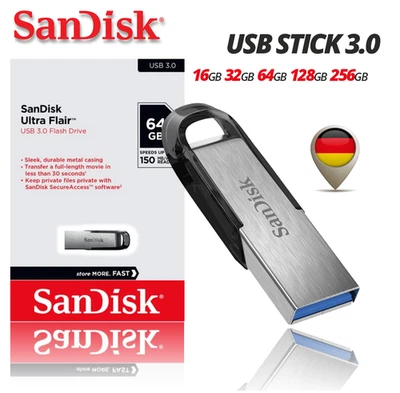 SanDisk Ultra Flair USB 3.0 USB Stick 16GB 32GB 64GB 128GB Flash Drive Speicher - Bild 1 von 4