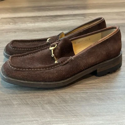 Gucci Men’s Brown Suede Loafers Slip-On Horse-Bit Vibram Soles VTG - Image 1 of 4