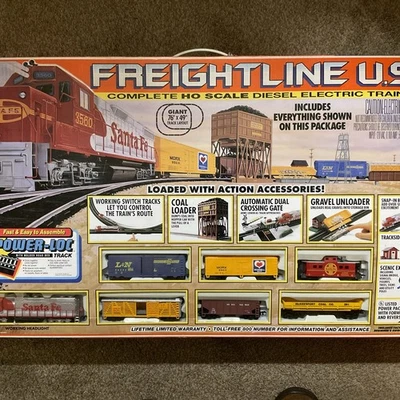 Trens vintage realistas "FREIGHTLINE USA" escala HO Santa Fe Elec. Conjunto de trem - Imagem 1 de 4