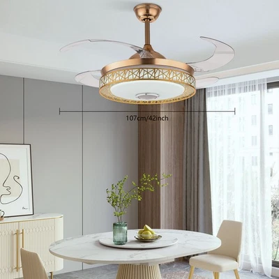 42 Inch Modern Ceiling Fan Light W/Remote Control Fandelier 6 Speed  for Bedroom - Image 1 of 4