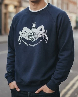 Vintage Something Exciting Between Your Legs Harley Davidson Large Sweatshirt - Image 1 of 4