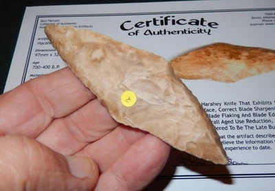 EXCEPCIONAL CUCHILLO HARAHEY ENCONTRADO OKLAHOMA MANCHADO DE RÍO CON CERTIFICADO DE AUTENTICIDAD KEN PARTAIN C992 Foto 1 de 4