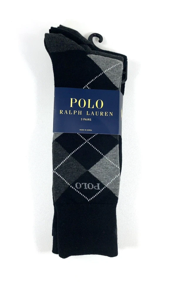 Polo Ralph Lauren Multicolor Mens Argyle Dress Socks 3 Pairs Sock Size 10-13