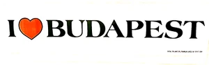 Hungarian car bumper sticker " I LOVE BUDAPEST " with a red heart - Picture 1 of 2