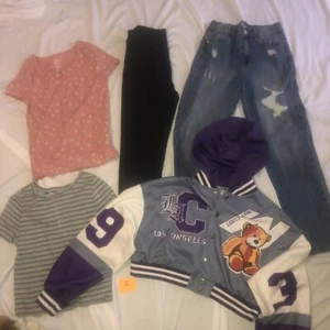 Girls Size Large Lot LA Jacket, 2 Blouses, Jeans, And Leggins Size 12 - Picture 1 of 6
