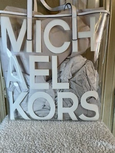 Neu mit Etikett Michael Kors Tasche "The Michael" transparent & optisch weiß Beuteltasche - Bild 1 von 13