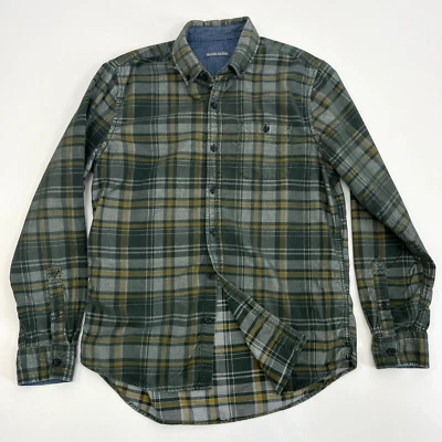 Camisa Michael Bastian Para Hombres M Pana A Cuadros Verde Manga Larga Con Botones Foto 1 de 4