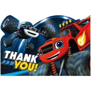 BLAZE AND THE MONSTER MACHINES THANK YOU NOTES (8) ~ Birthday Party Supplies - Picture 1 of 1