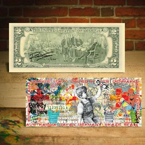 Frontline Heroes Banksy Game Changer $2 Bill Rency Art COUNTRIES - SN Ltd of 220 - Picture 1 of 3