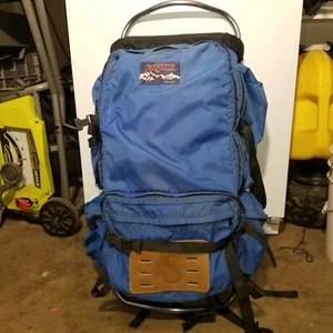Vintage Blue Jansport Frame Backpack Hip Wings Hiking Camping Made In USA - Picture 1 of 12