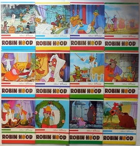 12x VINTAGE QUADERNI SET COMPLETO ROBIN HOOD WALT DISNEY PIGNA film animato - Imagen 1 de 7